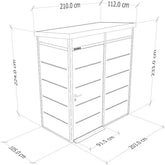 Abri de jardin modulaire isolé 2x1m anthracite et blanc - plancher inclus - Everbox Ma boutique